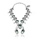 Squash Blossom .925 Sterling Silver Certified Authentic Navajo Native American Natural Turquoise Necklace 35169