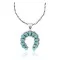 Squash Blossom .925 Sterling Silver Certified Authentic Navajo Native American Natural Turquoise Necklace Pendant 35178