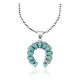 Squash Blossom .925 Sterling Silver Certified Authentic Navajo Native American Natural Turquoise Necklace Pendant 35178