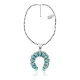 Squash Blossom .925 Sterling Silver Certified Authentic Navajo Native American Natural Turquoise Necklace Pendant 35178