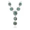 Flower .925 Sterling Silver Certified Authentic Navajo Native American Natural Turquoise Necklace 35184