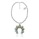 Squash Blossom .925 Sterling Silver Certified Authentic Navajo Native American Natural Turquoise Necklace Pendant 35185