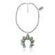 Squash Blossom .925 Sterling Silver Certified Authentic Navajo Native American Natural Turquoise Necklace Pendant 35185