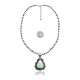 .925 Sterling Silver Certified Authentic Navajo Native American Natural Turquoise Necklace Pendant 35193
