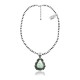 .925 Sterling Silver Certified Authentic Navajo Native American Natural Turquoise Necklace Pendant 35193