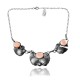 Multi Stone Feather .925 Sterling Silver Certified Authentic Navajo Native American Mother of Pearl Necklace 35221